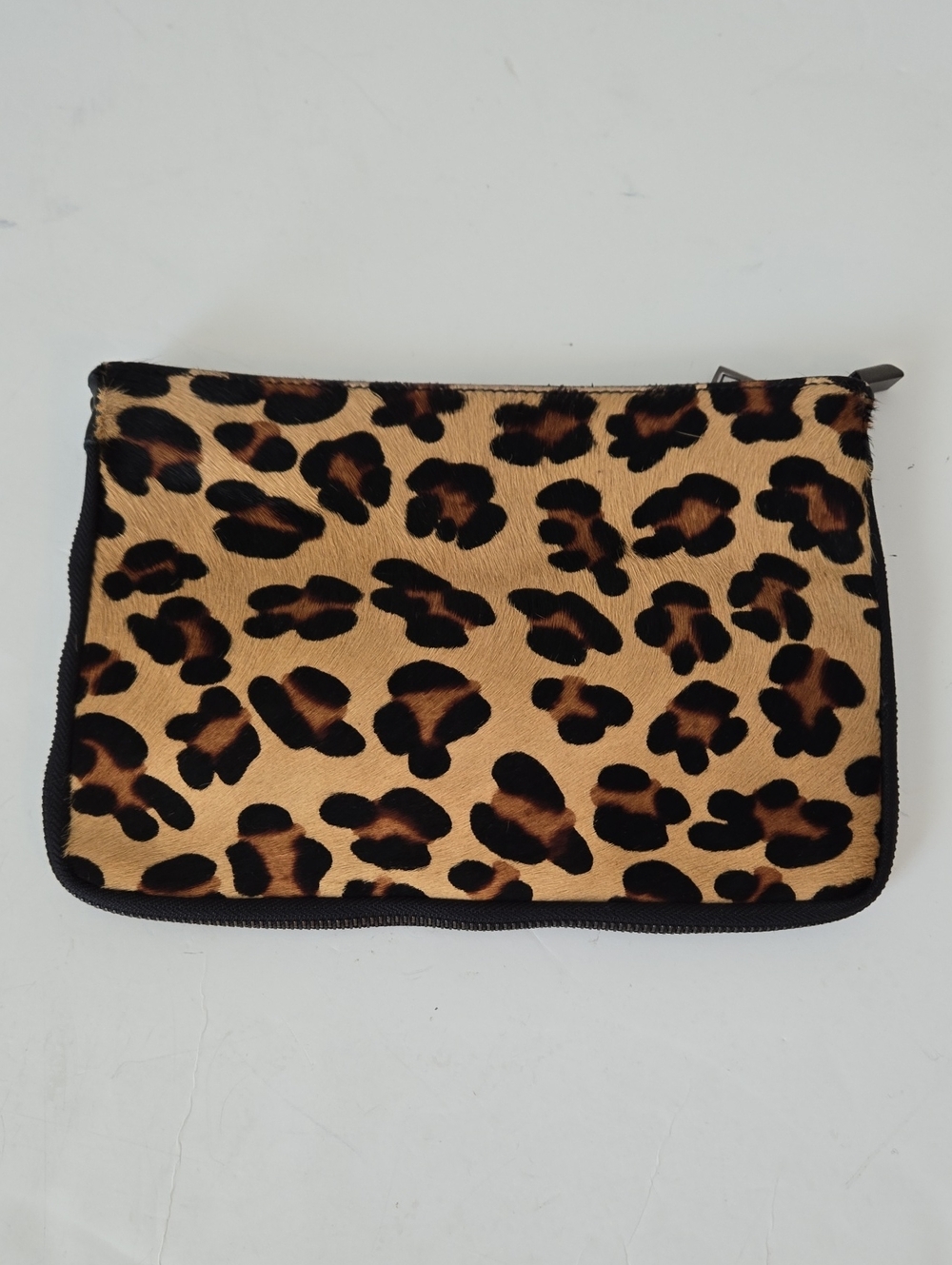 Vera Pelle Leopard Print and Black Leather Interior Pouch Or Crossbody No Strap